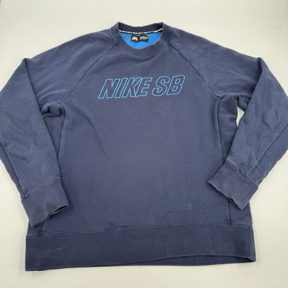 Nike SB Proprietary Tech Sweatshirt Mens XL Blue Overdyed Heavy Weight